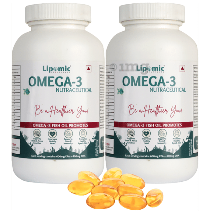 Lipomic Healthcare Omega 3 Fish Oil Softgel (60 Each)