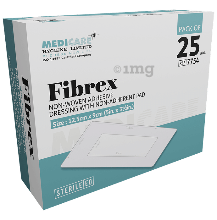 Medica Fibrex Non-Woven Adhesive Dressing With Non-Adherent Pad 9cm x 12.5cm