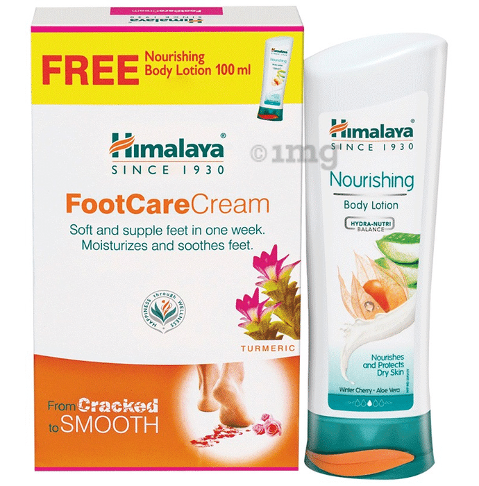 Himalaya Foot Care Cream with Himalaya Nourishing Body Lotion 100ml Free