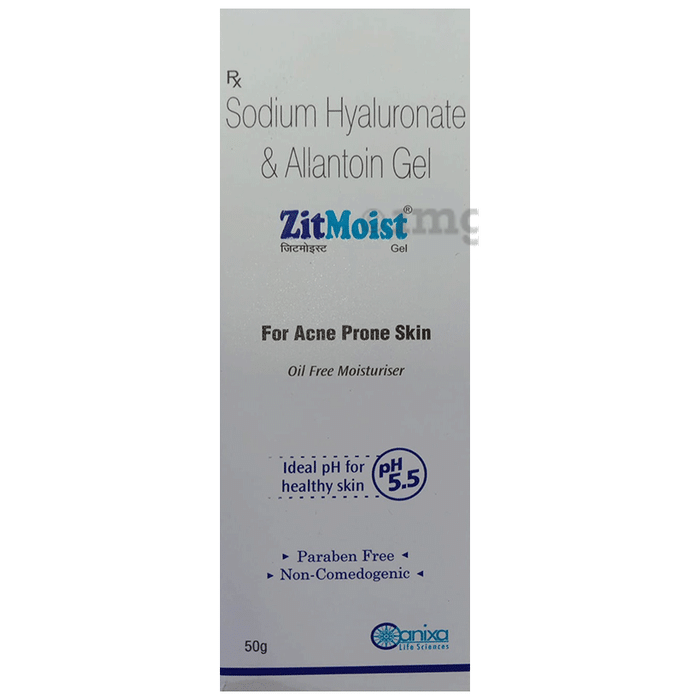 Zitmoist Sodium Hyaluronate & Allantoin Gel | For Acne Prone Skin | Oil-Free Moisturiser