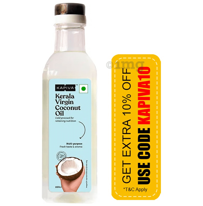Kapiva Kerala Virgin Coconut Oil Cold Pressed, 100% Pure, Organic & Edible | for Cooking, Skin & Hair Health