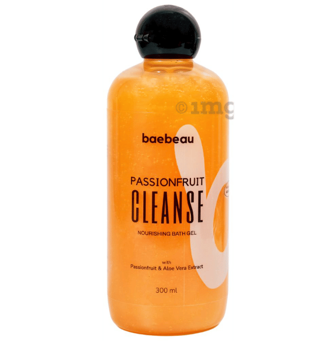 Baebeau Passionfruit Cleanse Nourishing Bath Gel Gold Buy bottle of