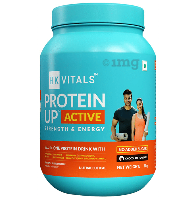 Healthkart HK Vitals Protein Up Active for Strength & Energy | No Added Sugar | Flavour Chocolate