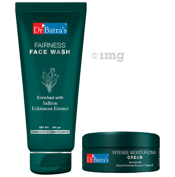 Dr Batra's Combo Pack of Intense Moisturizing Cream 100gm and Fairness Face Wash 200gm