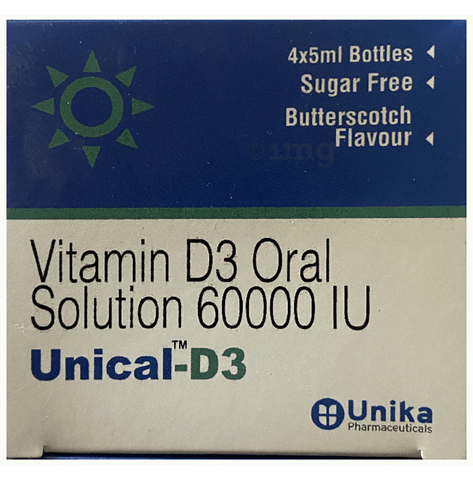 Unical-D3 Oral Solution (5ml Each) Butterscotch Sugar Free