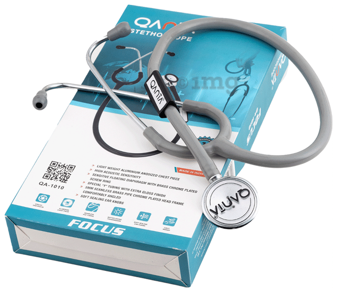 Qanta QA-1010 Stethoscope Focus With Aluminium Anodized Chest Piece Grey