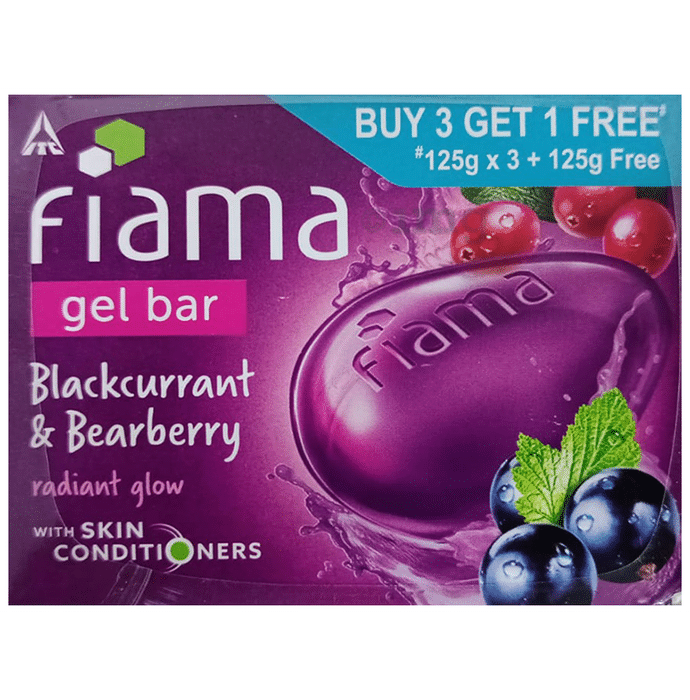 Fiama Gel Bar (125gm Each) Blackcurrant & Bearberry Buy 3 get 1 free