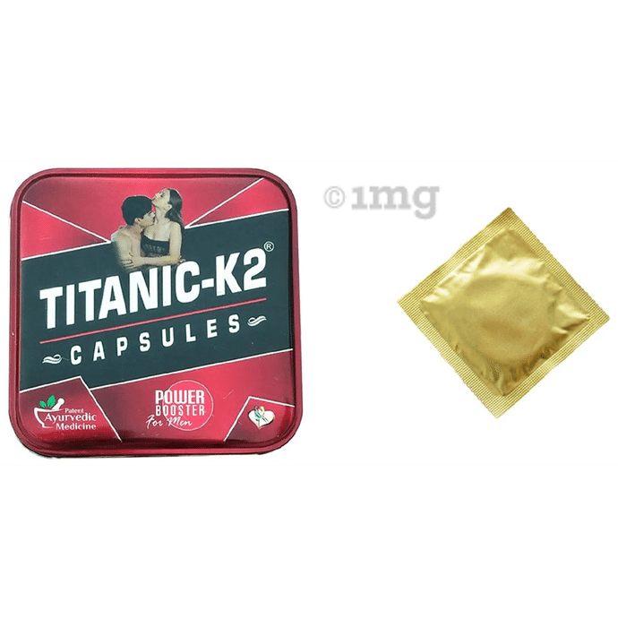 Titanic K2 Power Booster Capsule for Men (6 Each) with 1 Condom Free