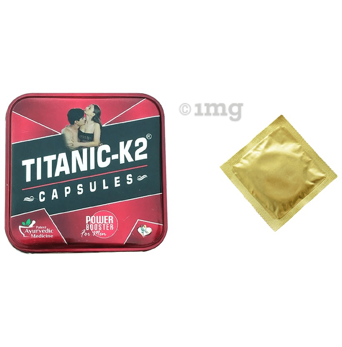 Titanic K2 Power Booster Capsule for Men (6 Each) with 1 Condom Free