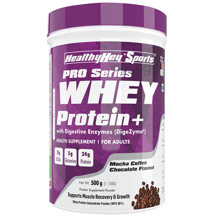 HealthyHey Sports Pro Series Whey Protein+ Powder Mocha Coffee Chocolate