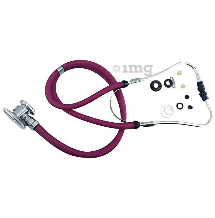 Bos Medicare Surgical Rappaport Stethoscope Dual Head Latex Free Dual Tube Stainless Steel Head Purple