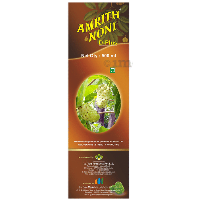 Amrith Noni D Plus Liquid 500ml | An Ayurvedic Human Clinical Trail tested formula| Helps to manage Blood Sugar Levels in Diabetes