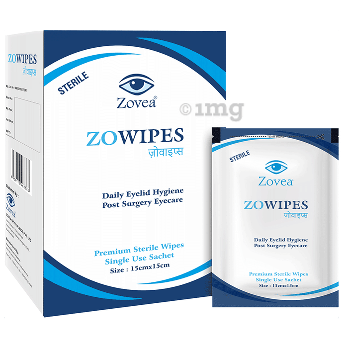 Zowipes Premium Sterile Eye Wipes 15cm x 15cm