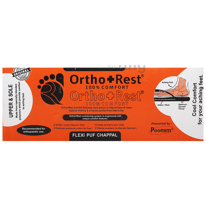 Ortho + Rest Arch_02 Slipper for Women Ladies Ortho Flipflops with Soft Footbed | Arch Support Lightweight Orthopedic Doctor Soft Slipper Navy Blue Size 6