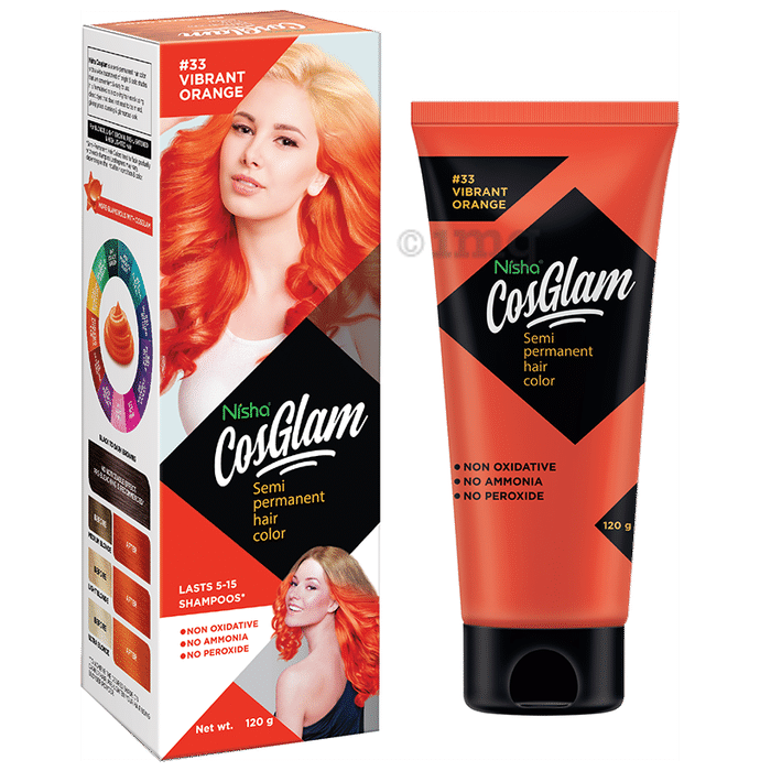 Nisha Cosglam Semi Permanent Hair Color Vibrant Orange