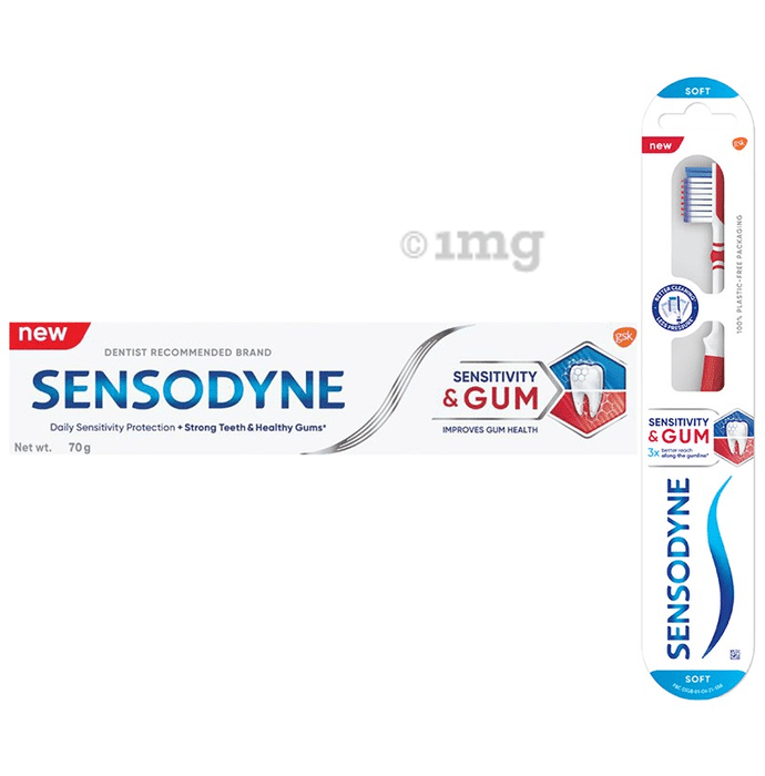 Combo Pack of Sensodyne Sensitivity & Gum Toothpaste (70gm) & Sensodyne Sensitivity & Gum Toothbrush Soft