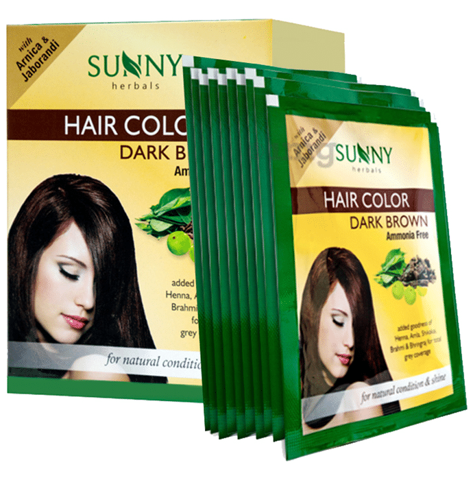 Sunny Herbals Hair Color 12 Sachets Dark Brown