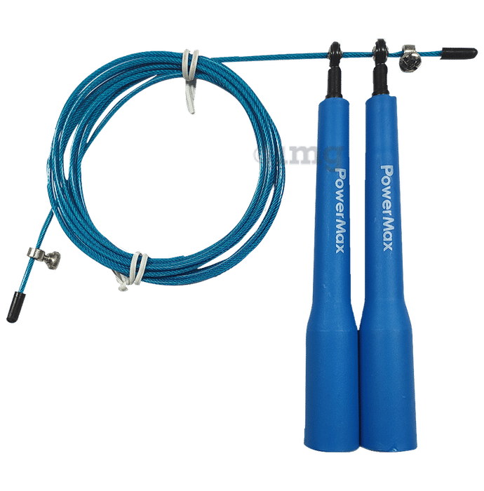 Powermax Fitness JP-2 Exercise Speed Jump Rope With Adjustable Cable Blue