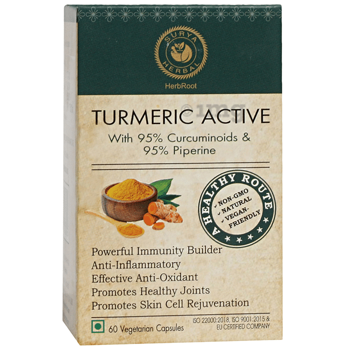 Surya Herbal Turmeric Active with 95% Curcuminoids & 95% Piperine Vegetarian Capsule