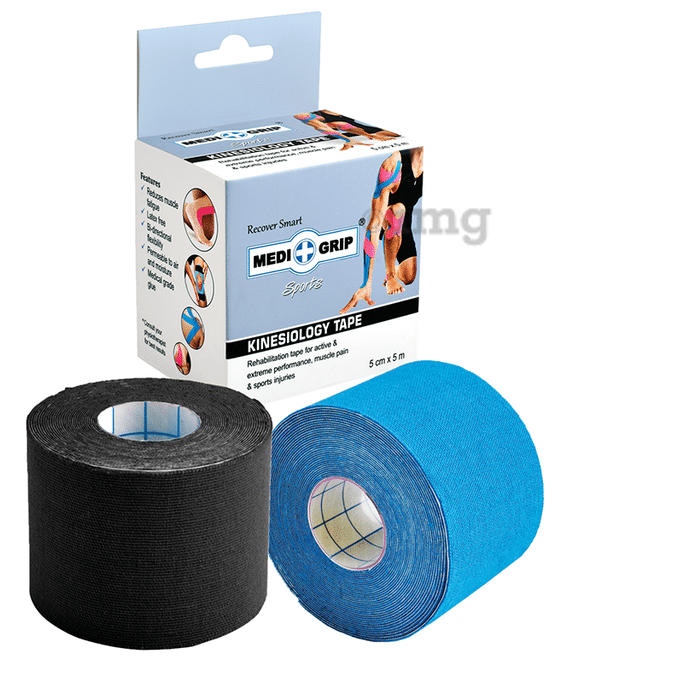 Medigrip Sports Kinesiology Tape 5cm x 5m Blue & Black