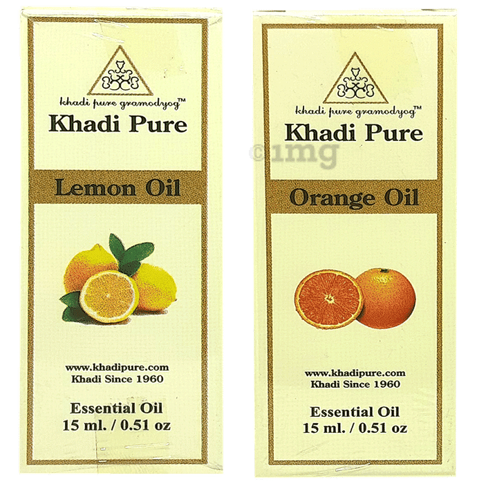 Khadi Pure Combo Pack of Lemon Oil & Orange Oil (15ml Each) Buy combo
