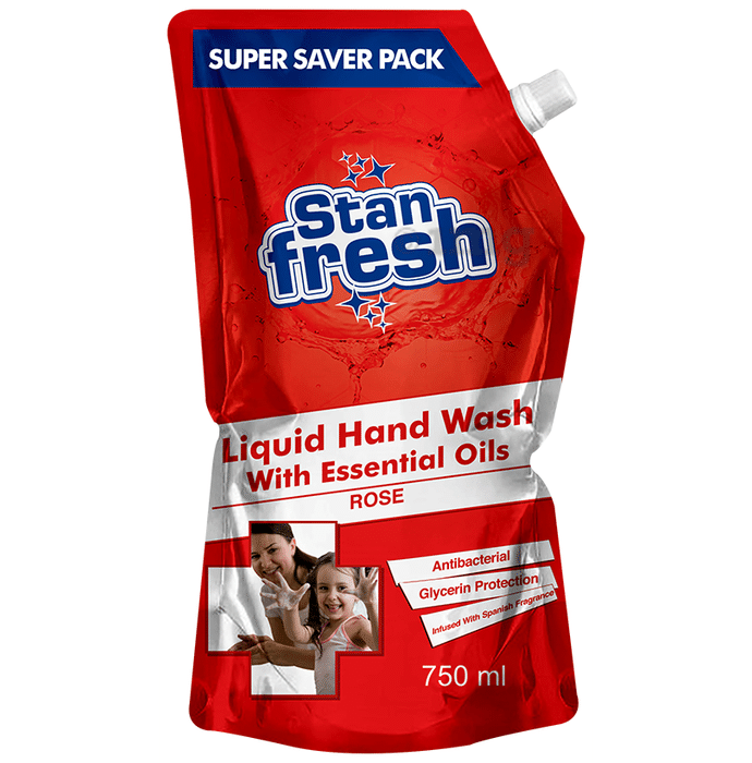 Stanfresh Liquid Handwash with Essential Oil (750ml Each) Rose
