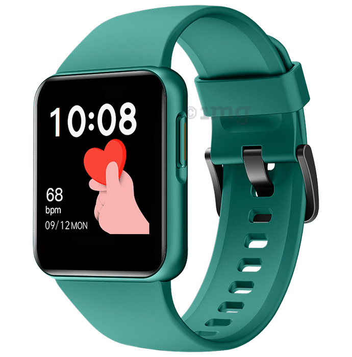 GOQii Smart Vital Lite Covers 5 Lakhs Health Insurance & 1 Lakh Life Insurance with 3 Months Health & Personal Coaching HD Display Smart Watch Green