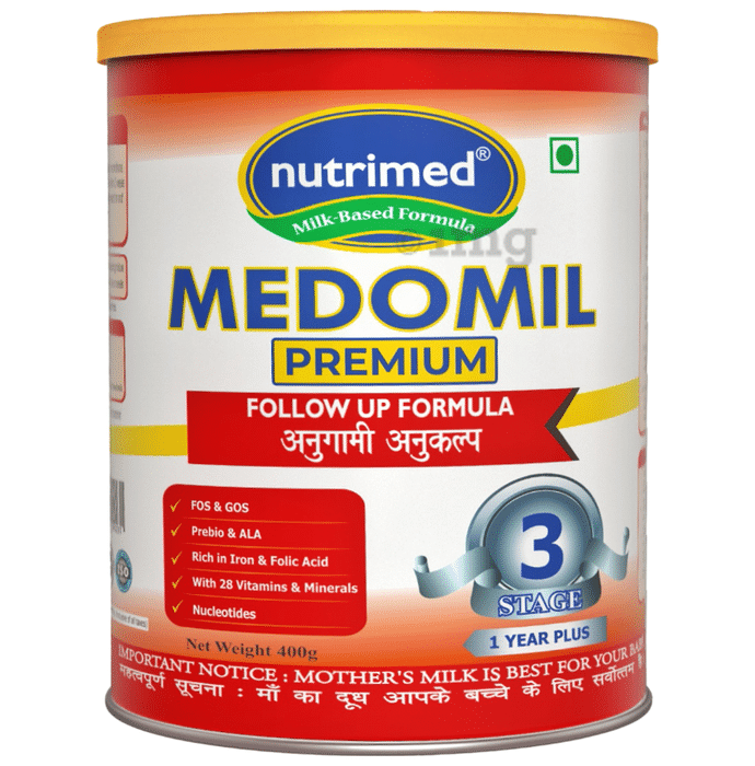 Nutrimed Medomil Premium Follow Up Formula Powder Stage 3 | Rich in Iron & Folic Acid
