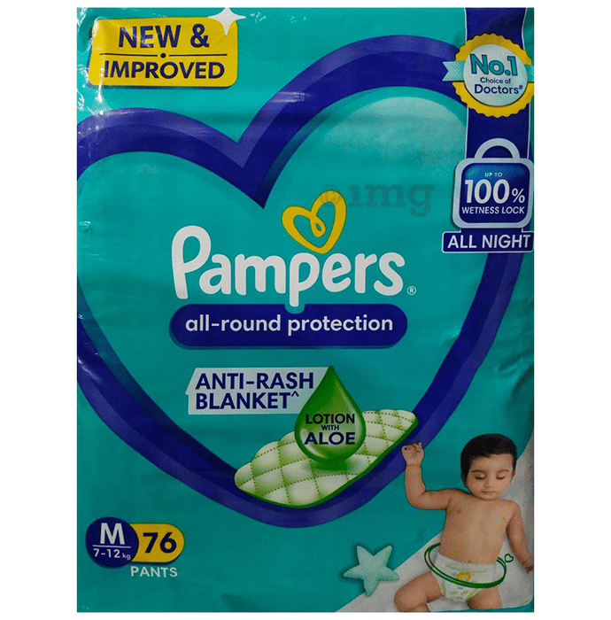 Pampers All-round Protection Anti Rash Diaper with Aloevera Medium
