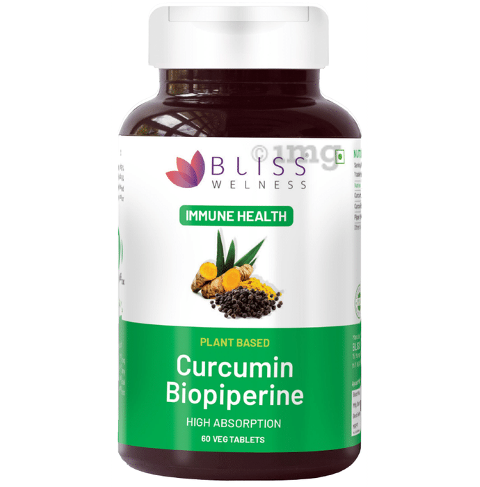 Bliss Welness Immune Health Curcumin Biopiperine Veg Tablet