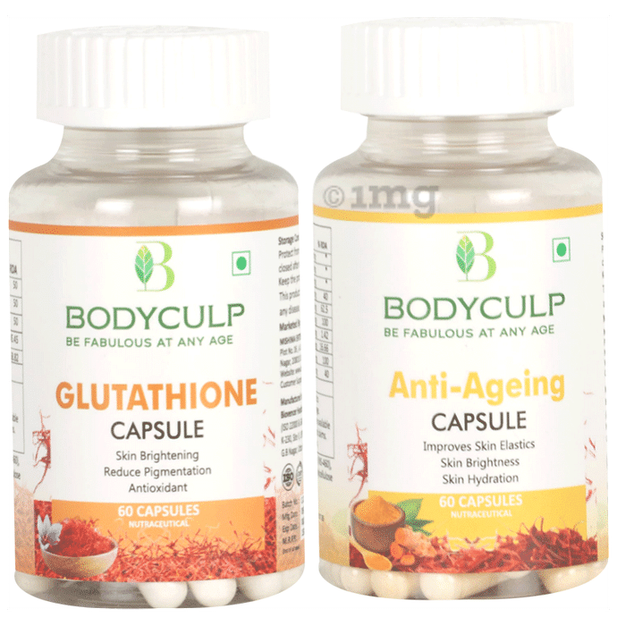 Bodyculp Combo Pack of Glutathione Capsules (60) & Anti-Ageing Capsules (60)