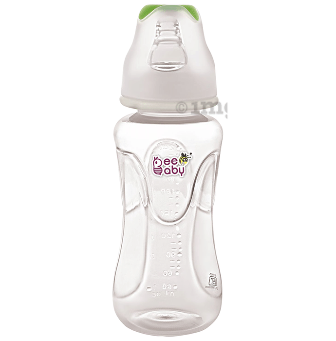 BeeBaby Comfort Slim Neck Baby Feeding Bottle with Anti-Colic Silicone Nipple Green