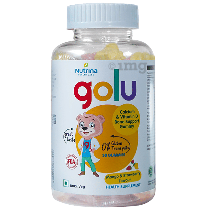 Nutrina Health Labs Golu Calcium & Vitamin D Bone Support Gummy Mango & Strawberry