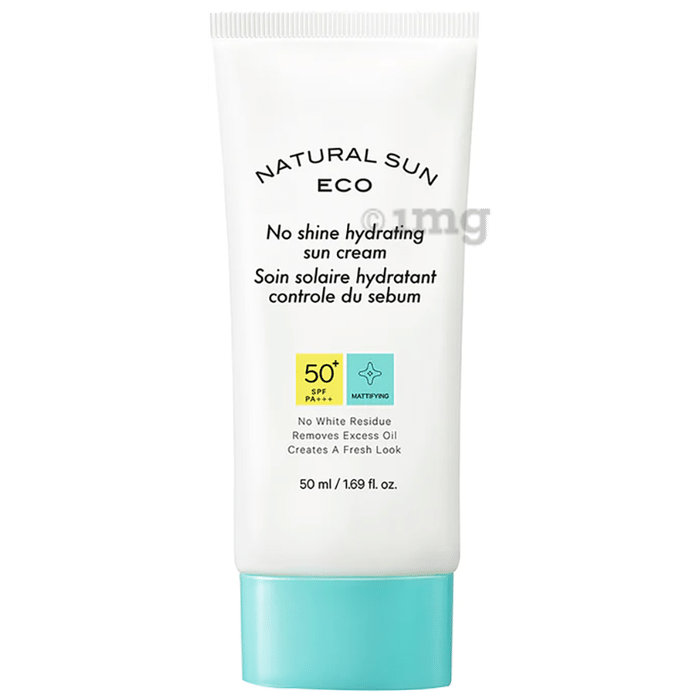 The Face Shop Natural Sun Eco No Shine Hydrating Sunscreen Spf 50+ Pa++++,  For Broad Spectrum Protection & Leaves No White Cast
