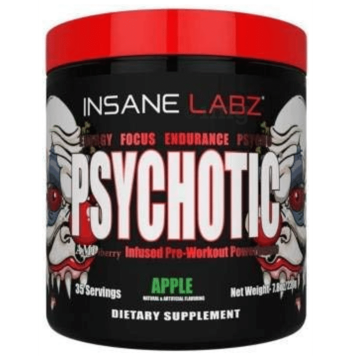 Insane Labz Psychotic Infused Pre-Workout Power House Powder Apple