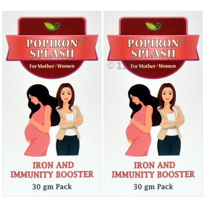 Popiron Splash for Mother/Women Iron and Immunity Booster Powder (30gm Each)