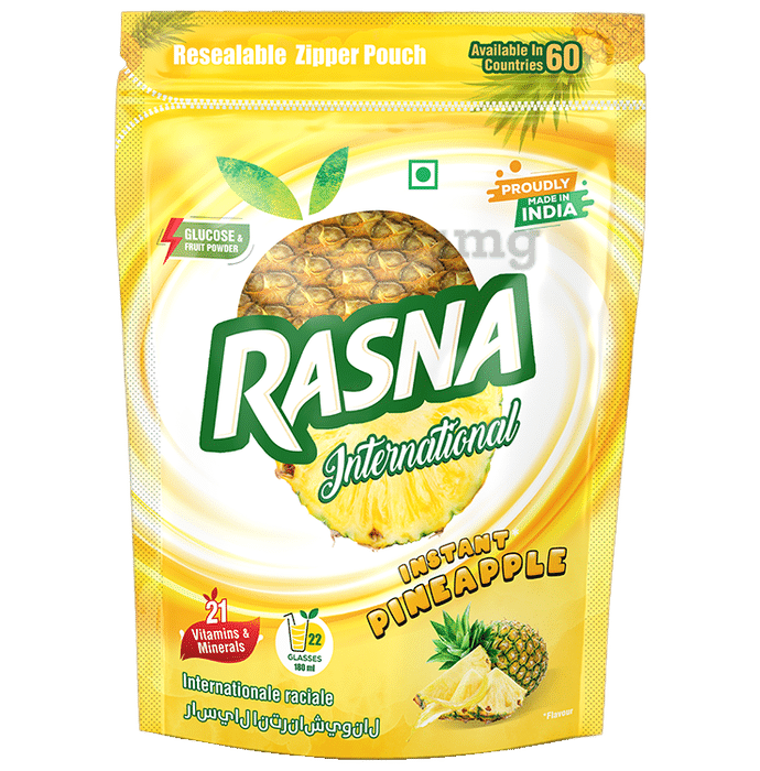 Rasna International with Glucose, Minerals & Vitamins | Flavour Instant Pineapple