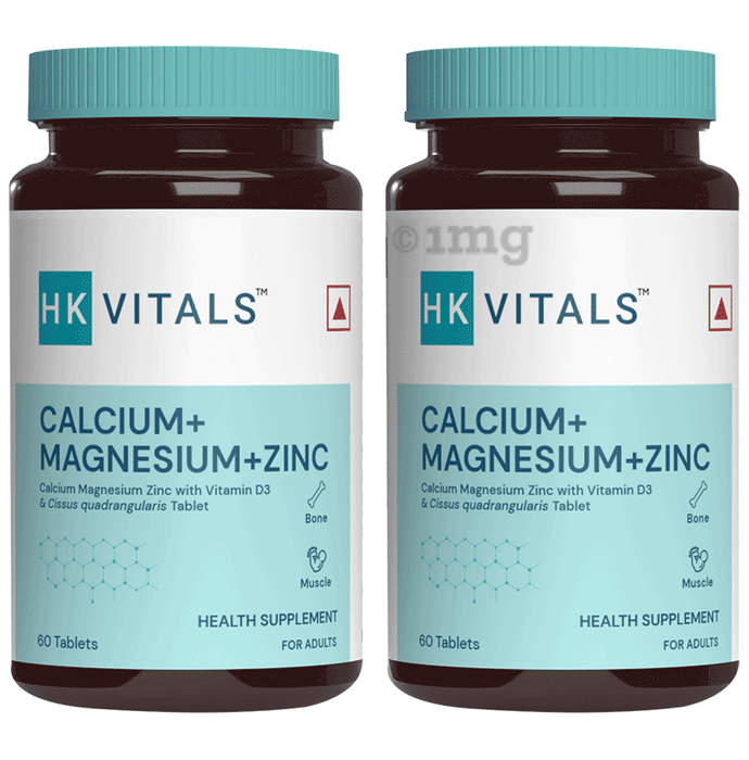 Healthkart HK Vitals Calcium+Magnesium+Zinc Tablet (60 Each)