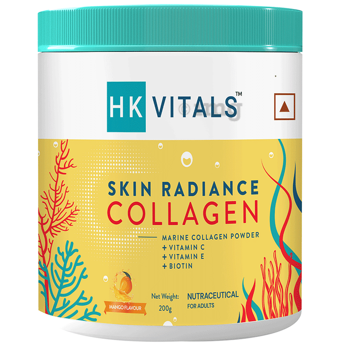 Healthkart HK Vitals Skin Radiance Skin Collagen | Powder with Vitamin C, E & Biotin | Powder Mango