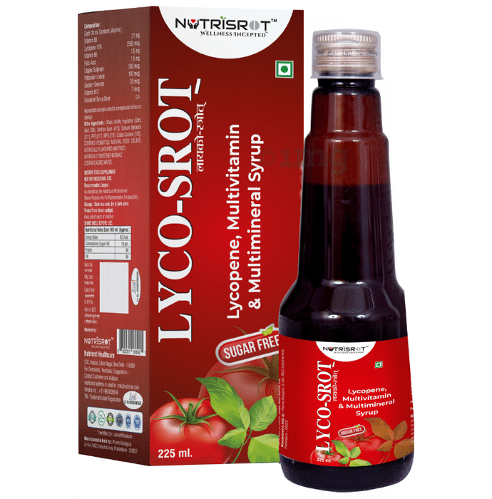 Nutrisrot Lyco-Srot Syrup with Lycopene, Vitamin B12 & Folic Acid Mix Fruit Sugar Free