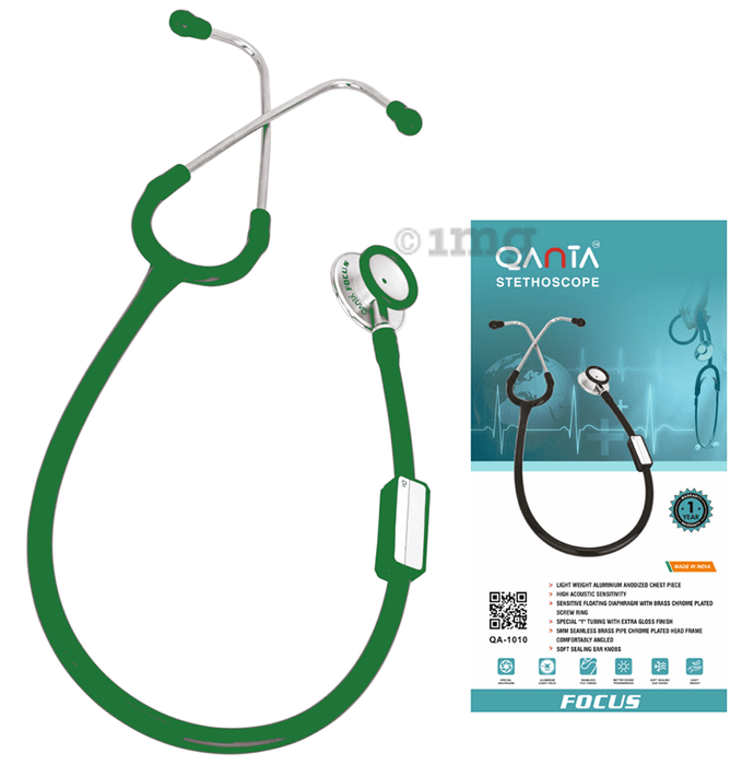 Qanta QA-1010 Stethoscope Focus With Aluminium Anodized Chest Piece Green