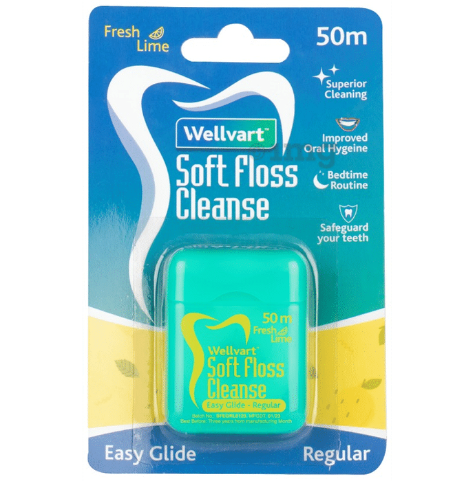 Wellvart Soft Dental Floss Cleanse Fresh Lime