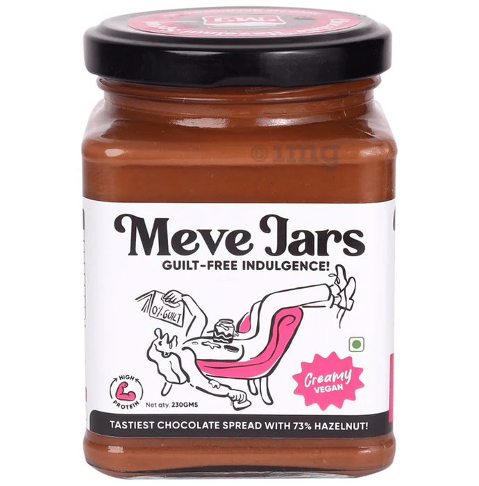 Meve Jars Guilt-Free Indulgence Tastiest Chocolate Spread with 73% Hazelnut Creamy Vegan