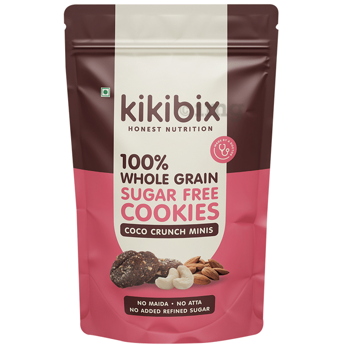 Kikibix 100% Whole Grain Cookies Sugar Free Choco Crunch Minis