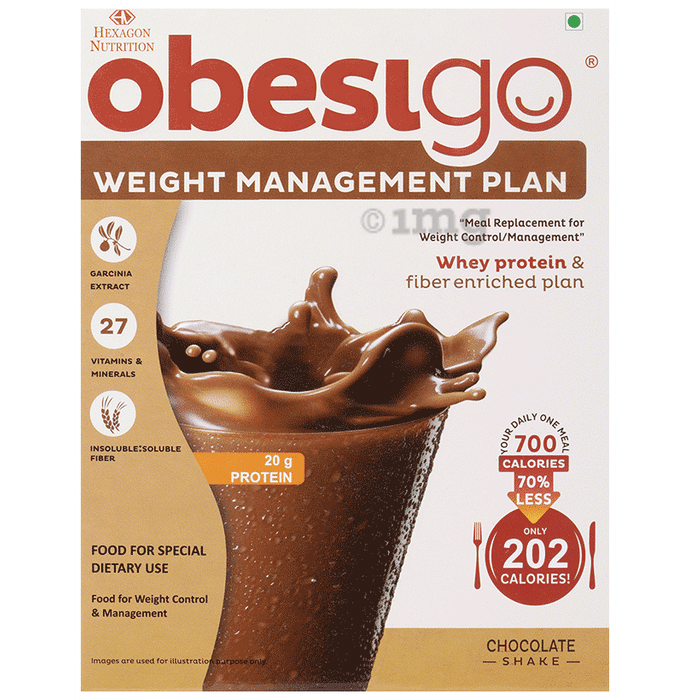 Obesigo Whey Protein | With Garcinia, Vitamins & Minerals for Weight Management | Flavour Chocolate Sachet