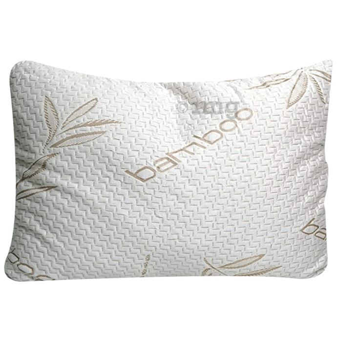 Sleepsia Memory Foam Bamboo Pillow with Washable Pillow Case White