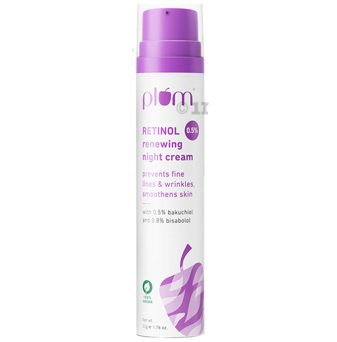 Plum 0.5% Retinol Renewing Night Cream | Reduces Fine Lines & Wrinkles