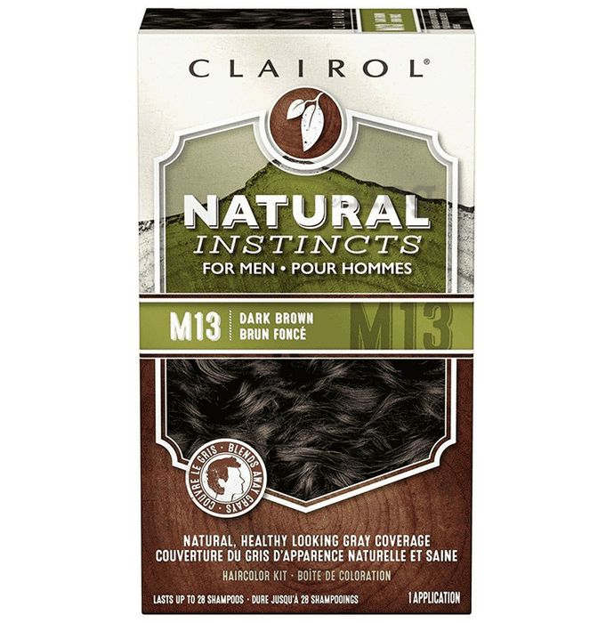 Clairol Natural Instincts Hair Color Kit for Men M13 Dark Brown