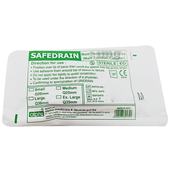 Alpha Safedrain Male Incontinence Device Medium