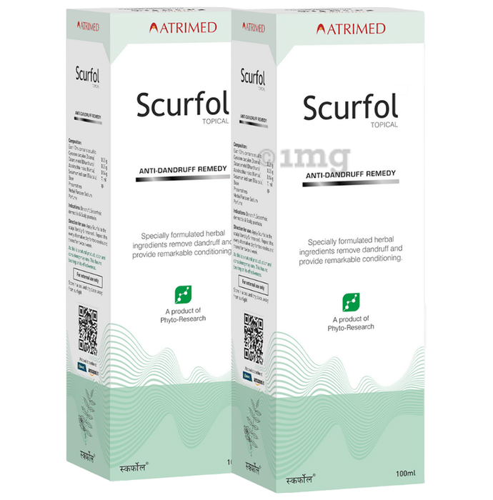 Atrimed Scurfol Topical Anti-Dandruff Shampoo (100ml Each)